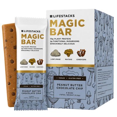 Lifestacks Magic Bar, Plant Based Energy Bars with 10g Protein, 8-Pack
