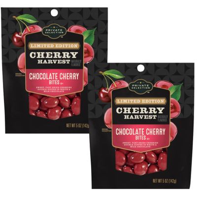 Chocolate Cherry Bites, Limited Edition, Sweet Fruit Candy Snack, 5 oz, Pack of 2