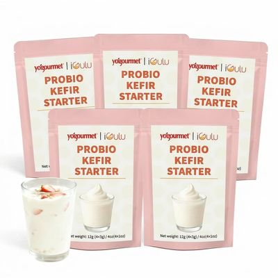 iGulu Probio Kefir Starter Kit, 5-Pack - 20 Brews Total (4 Starters per Kit x 5 Kits) - Make Fresh Probiotic Kefir at Home - Natural Live Cultures, Gluten-Free - Compatible with iGulu S1 Brewer (5-Pack)