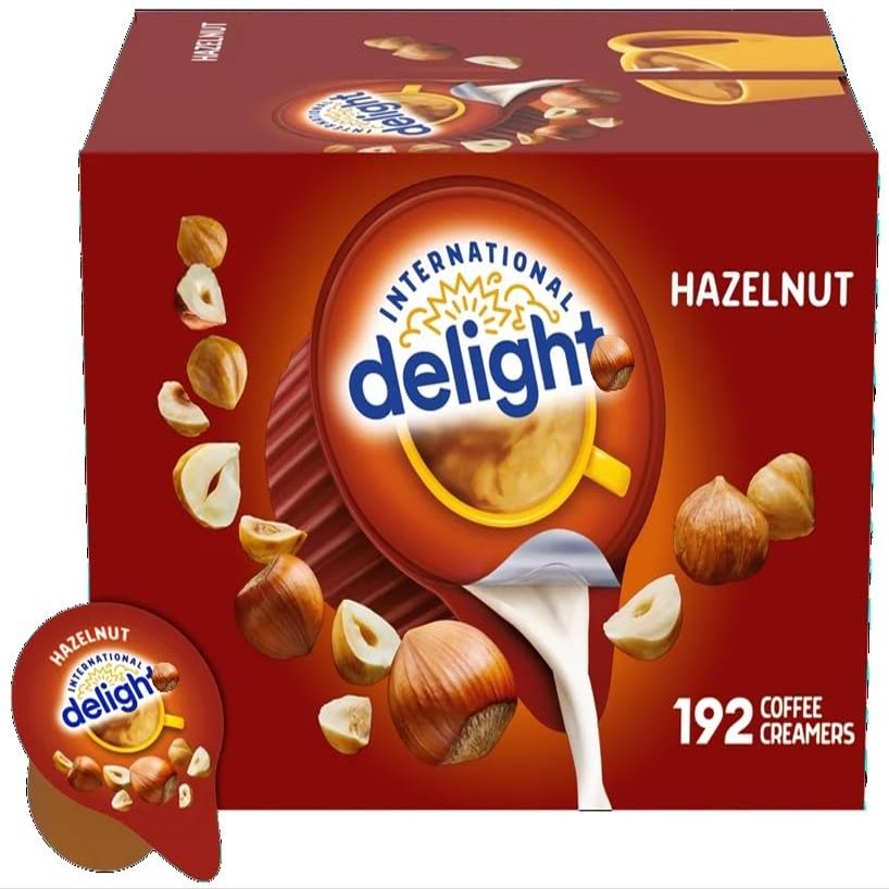 International Hazelnut, Liquid Coffee Creamer Singles, Non-Dairy, 0.44 fl oz, 192 ct