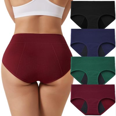 ACEJUNE Period Underwear for Women Cotton Leakproof Briefs - 4 Pack