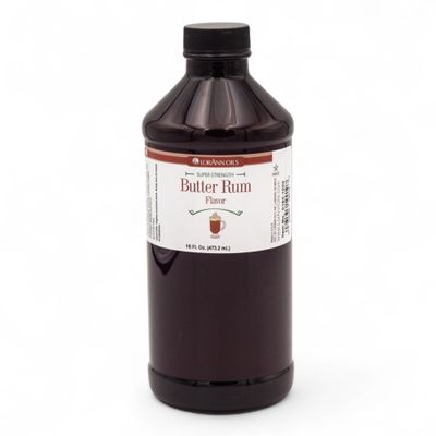 Lorann Oils Super Strength Butter Rum Flavoring, 16 Oz, Premium Culinary Extract, Perfect for Baking, Desserts, Ice Creams and Sauces, Enhance Your Baking Creations, USA Made