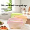 New Generation Silicone Storage, Reusable Silicone Food Storage Bags, Leak-Proof Upright Freezer Bags, Odor-Proof, High-Temperature Resistant, Microwave Dishwasher Safe for Snacks Leftovers (Green) view 2