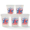 Personalized Plastic Cups - Custom 250 Anniversary Plastic Cups for Party, America Customized Frosted Cups with Name, 10/20/50/75/100 Pack Disposable Stadium Cups, 16 oz and 12 oz view 1
