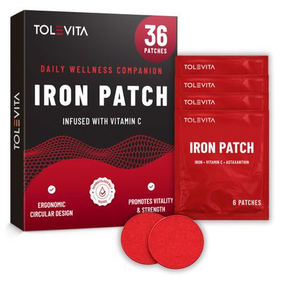 TOLEVITA Iron Patches 36 Circle-Shaped Patches Plus Energy, Focus & Daily Wellness Easy-to-Use for Active Lifestyles