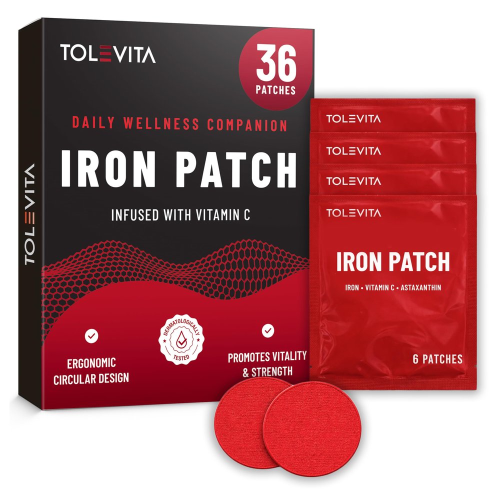 TOLEVITA Iron Patches 36 Circle-Shaped Patches Plus Energy, Focus & Daily Wellness Easy-to-Use for Active Lifestyles
