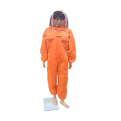 HUALUCK Beekeeping Protective Clothing 3D Air Cotton Bee Suit Beekeeper Costume Veil Hood Hat Anti-Bee Beekeeper Suit(Fencing Hat Orange,XXL)