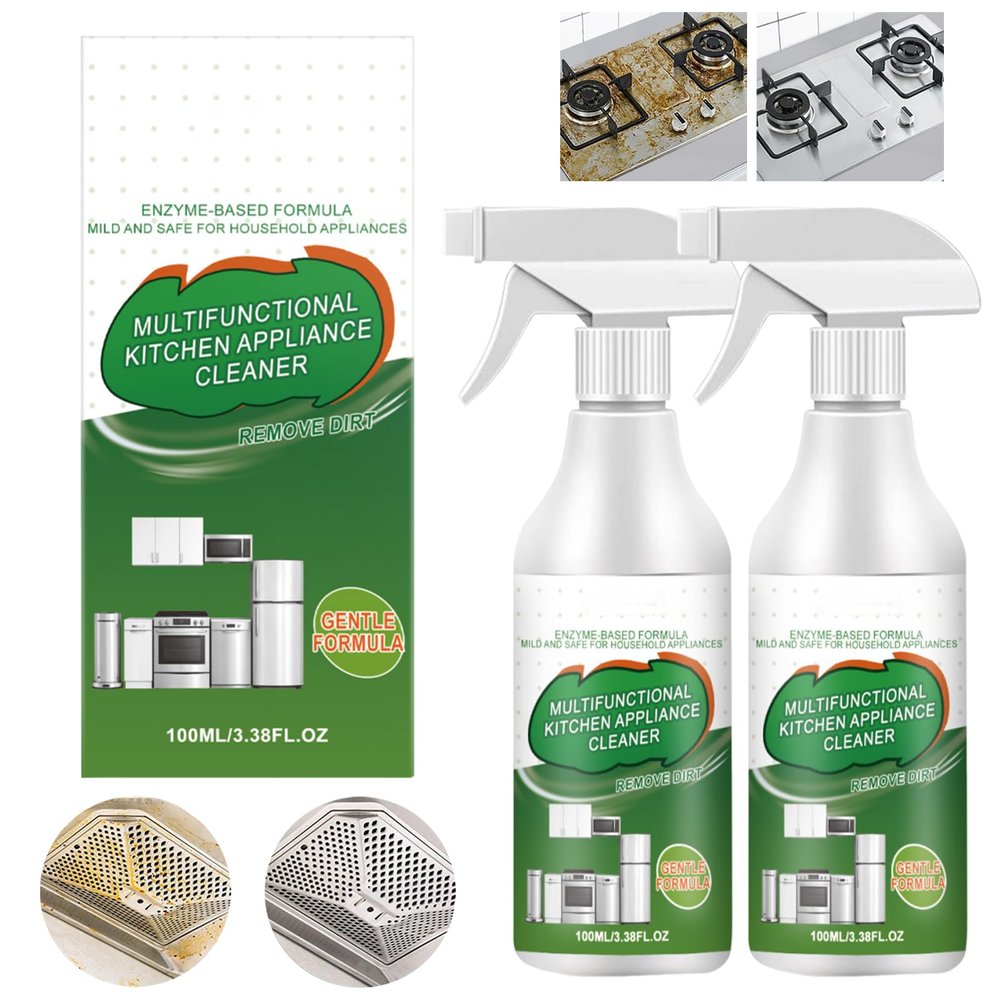 Yasuxi Kitchen Enzyme Cleaner,Kitchen Enzyme Cleaner Spray,Multifunctional Kitche n Appliance Cleaner,Suitable For Stovetops, Range Hoods, And Ovens (2pcs)