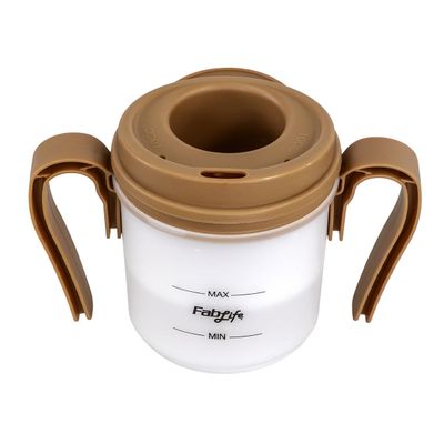 FabLife Regulated Drinking Cup, 8 oz 10cc Controlled Flow, Measured Liquid Dispensing for Dysphagia Support, Brown