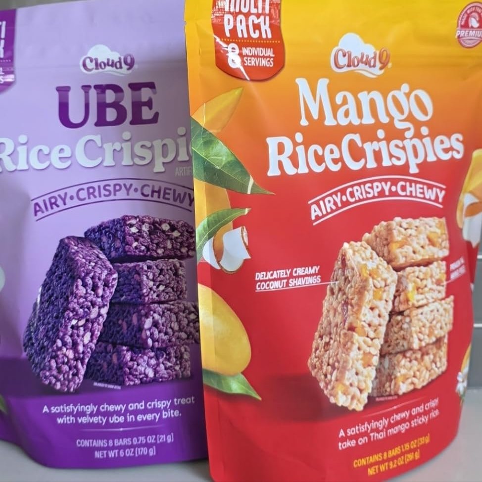 Cloud airy, crispy, and chewy". Ube and Mango flavors Pack of 2