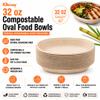 Kitchsy 32 oz Compostable Oval Food Bowls Heavy Duty Bagasse Fiber Food Containers, Eco-Friendly Disposable Salad & Takeout Bowls, Microwave Safe, Plastic-Free (500) view 2