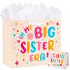 ZeffuLyne Big Sister Gift Bag, In My Big Sister Era Gift Bag with 3 Tissue Papers and 1 Greeting Card, 11 Inch Big Sister Gifts Bag for Girls, Big Sister Announcement Gift Bags for Girls view 1