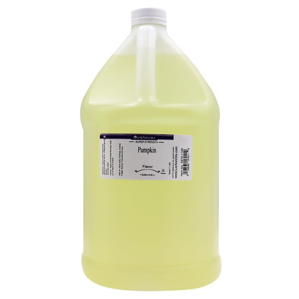 Lorann Oils Super Strength Pumpkin Flavoring, Concentrated Liquid Bakery Ingredient, Ideal for Pies and Cakes, 1 Gallon, Elevate Your Culinary Creations, USA Made
