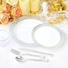 Sylans 700PCS Silver Lace Dinnerware Set Disposable for 100 Guests view 4