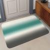 Indoor Door Mat, Ombre Grey Teal Absorbent Non Slip Washable Rug, Modern Abstract Art Gradient Low Profile Small Welcome Floor Mats for Entryway, Front Door, RV, 16x24 in view 1