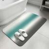 Indoor Door Mat, Ombre Grey Teal Absorbent Non Slip Washable Rug, Modern Abstract Art Gradient Low Profile Small Welcome Floor Mats for Entryway, Front Door, RV, 16x24 in view 3