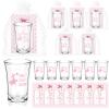 Vesici 50 Sets Silly Goose Party Favors for Guests Include Baby Shower Shot Glass and Card Organza Bag for Birthday Baby Shower Goose Party Supplies (Pink) view 1
