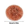 Copper Wire Sponge - Extra Strength Non Scratch Scouring Ball, 3.15x3.15 inches No Shedding Cleaning Pad for Pots and Pans, Baking Tray Stove Top Tile BBQ Grill Oil Stain Removal Kitchen Scrubber view 2