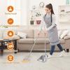 Kitchen Broom And Dustpan Set Wide Head, Stainless Steel, Easy Storage view 2