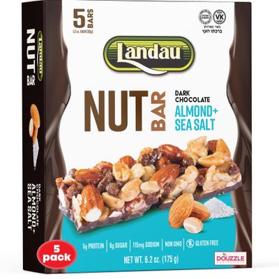 DOUzzle Kosher, Dark Chocolate Nut Bars with Almonds & Sea Salt (6.2 Ounce, 5 Count)