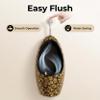 KUKIXKK Wall Mounted Ceramic Urinal for Men with Hand Press Flush Valve, Space-Saving Integrated Male Toilet with Odor-Blocking Drain for Home, Garage, Hotel and Commercial Bathroom(Floor Drain) view 3