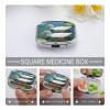 Two Ducks Pill Case Square Travel Pill Organizer Portable Small Pill Box 2 Compartments Metal Medicine Box Sealed Pill Container Vitamins Medicine Organizer view 4