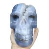 Stone Geode Agate Ore, Hand-Carved Skull, Quartz Crystal Home Decoration(Size:500-550g) view 1
