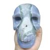 Stone Geode Agate Ore, Hand-Carved Skull, Quartz Crystal Home Decoration(Size:500-550g) view 4
