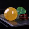 raw Stone Polished Yellow Crystal Ball Ornaments Calcite Iceland Spar Ornaments,Yellow,130mm view 2