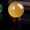 raw Stone Polished Yellow Crystal Ball Ornaments Calcite Iceland Spar Ornaments,Yellow,130mm view 3