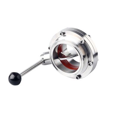 0.5 to 3 Inch Sanitary Tri Clamp Butterfly Valve Craft Brewed Food SS304 Stainless Steel Manual Quick Connect Clamp Chuck Valves(OD102 x Ferrule 119)