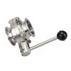 0.5 to 3 Inch Sanitary Tri Clamp Butterfly Valve Craft Brewed Food SS304 Stainless Steel Manual Quick Connect Clamp Chuck Valves(OD102 x Ferrule 119) view 2