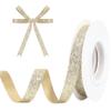 Hiswan Matte Gold Metallic Glitter Ribbon for Gift Wrapping 3/8in x 10Yds view 1