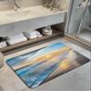Qiaullityot Sunset Beach Bath Stone Mat, Super Absorbent Diatomite Shower Mat, Spray Ocean Waves Sky Nature Scenery Quick Drying Non-Slip Stone Mats for Bathroom Kitchen Counter Easy to Clean 20"x32" view 2