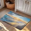 Qiaullityot Sunset Beach Bath Stone Mat, Super Absorbent Diatomite Shower Mat, Spray Ocean Waves Sky Nature Scenery Quick Drying Non-Slip Stone Mats for Bathroom Kitchen Counter Easy to Clean 20"x32" view 3