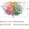 Non-Slip Bathtub and Shower Mats, 15.1x26.8 Inch Bath Mat for Tub Bathroom Floor, Drain Holes & Suction Cups, Aesthetic Tree with Flying around Color Butterflies view 4