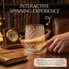 Rotating Whiskey Glass, Revolving Glasses for Whiskey, Thick Freezable Bourbon Glass Rotatable Tumbler Crystal Whiskeys Glass for Scotch, Bourbon, Liquor and Cocktail Drinks - Men Gift (F#) view 2