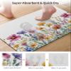 Qiaullityot Spring Botanical Blossom Bath Stone Mat, Super Absorbent Diatomite Shower Mat, Colorful Floral Quick Drying Non-Slip Stone Mats for Bathroom Kitchen Counter Easy to Clean 24"x36" view 4