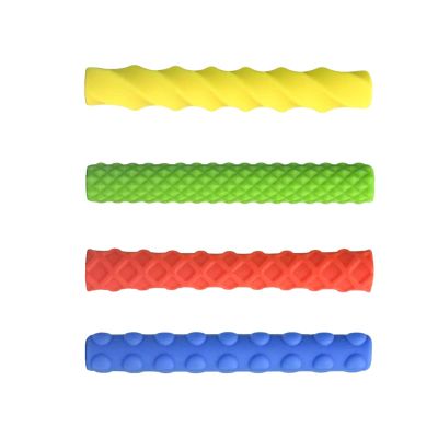 of 4 Antislip Silicone Pen Grips with Textured Surfaces for Enhances Stability and Comfort in School or Use Pen Grip Sleeves