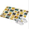 Yellow Teal Black Geometric Bath Stone Mat, Super Absorbent Diatomite Shower Mat, Modern Polygonal Abstract Art Quick Drying Non-Slip Stone Mats for Bathroom Kitchen Counter Easy to Clean 16"x24" view 1
