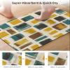 Yellow Teal Black Geometric Bath Stone Mat, Super Absorbent Diatomite Shower Mat, Modern Polygonal Abstract Art Quick Drying Non-Slip Stone Mats for Bathroom Kitchen Counter Easy to Clean 16"x24" view 4