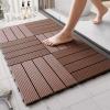 Wooden Shower Mat, Non-Slip Fast-Drying Bathroom Mat, Sturdy Bath Tray for Spa-Style Experience view 1