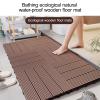 Wooden Shower Mat, Non-Slip Fast-Drying Bathroom Mat, Sturdy Bath Tray for Spa-Style Experience view 3