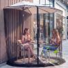 Yahenda 9ft Half Patio Umbrella Mosquito Net Enclosure with Zipper Door, Heavy-Duty Outdoor Bug Screen with Adjustable Drawstring & Weighted Base for Backyard, Balcony, Terrace Living, Camping view 1