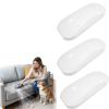 Portable Pet Hair & Crumb Remover Brush, Reusable Manual Rolling Sweeper with Built-in Dustbin, Handheld Lint Roller Alternative for Couch, Car Seats, Bed Sheets & Clothes (White-3 pcs) view 1