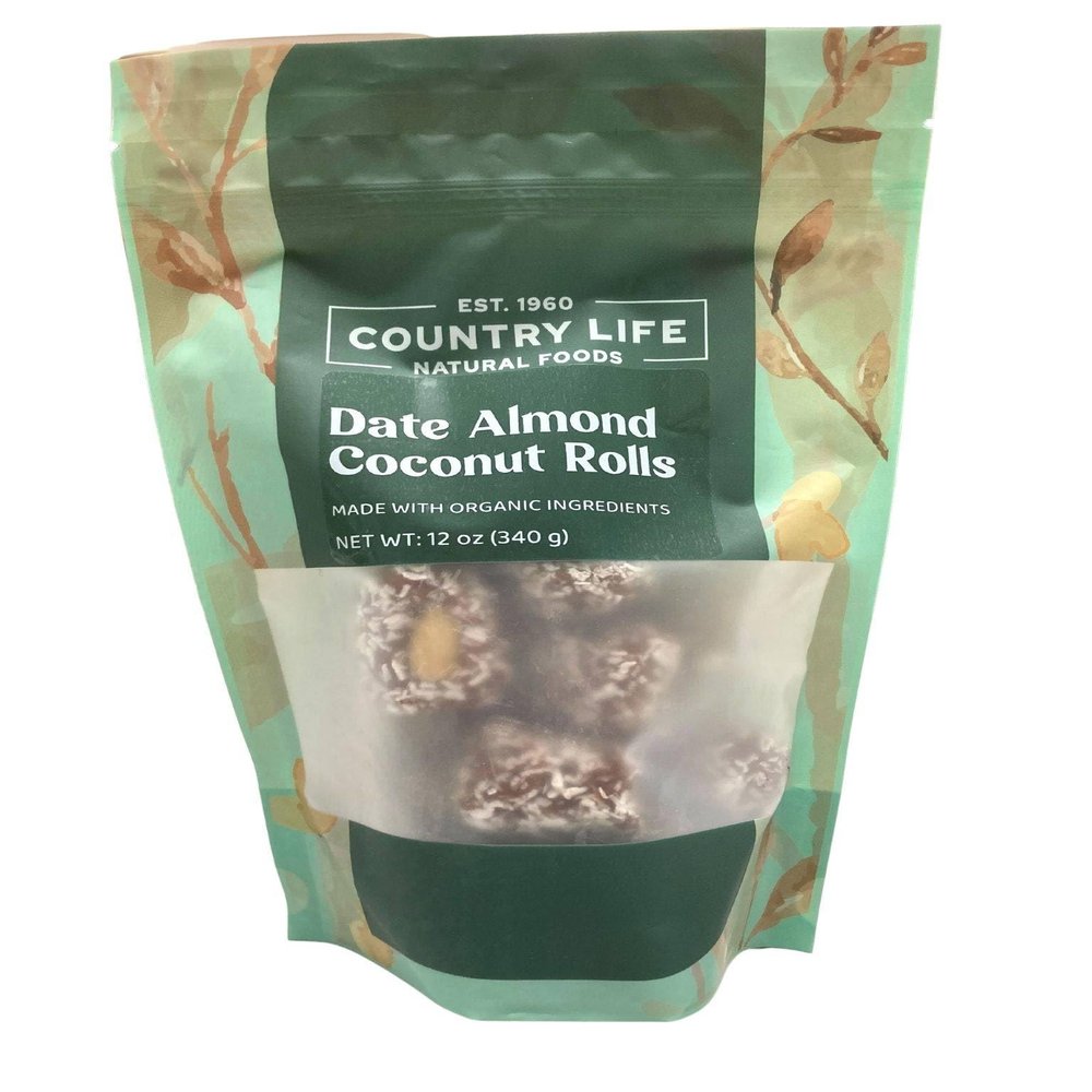 Organic Date Almond Coconut Rolls | Vegan, Natural Snack | No Added Sugar (12 Oz)
