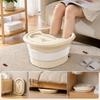Foldable Foot Bath Bucket with Lid, Calf-Deep Soaking Tub, Massage Bottom, Heat Retention, TPE and PP, 15.35 x 12.99 x 7.87 in view 2