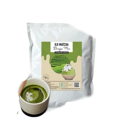 Professional Snow Ice Powder Mix Instant Milk Base with New Zealand Dairy for Korean Style Shaved Ice Machines Smooth & Fluffy Texture for Frozen Desserts, 1kg (2.2 lbs) (Uji Matcha)