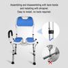 Shower Chair with Removable Arms and Back,U-Shaped Shower Stools for The Elderly Disabled,4 Height Adjustable Anti-Slip Bathtub Chair with Cushion view 4