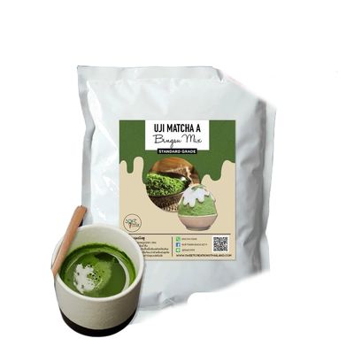 Professional Snow Ice Powder Mix Instant Milk Base with New Zealand Dairy for Korean Style Shaved Ice Machines Smooth & Fluffy Texture for Frozen Desserts, 1kg (2.2 lbs) (Uji Matcha A)